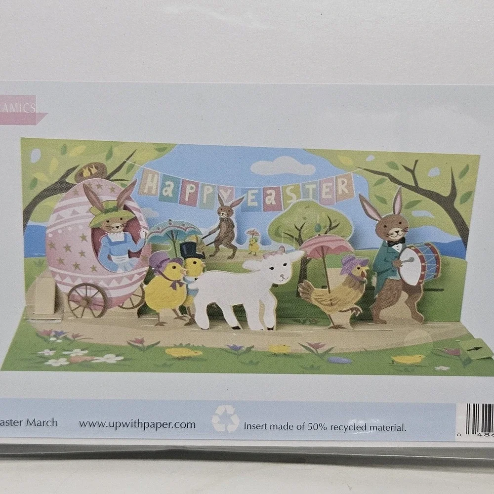 Lot 4 Happy Easter Pop Up With Paper 3d Card Greeting Bunny‎ Envelope Craft Lamb